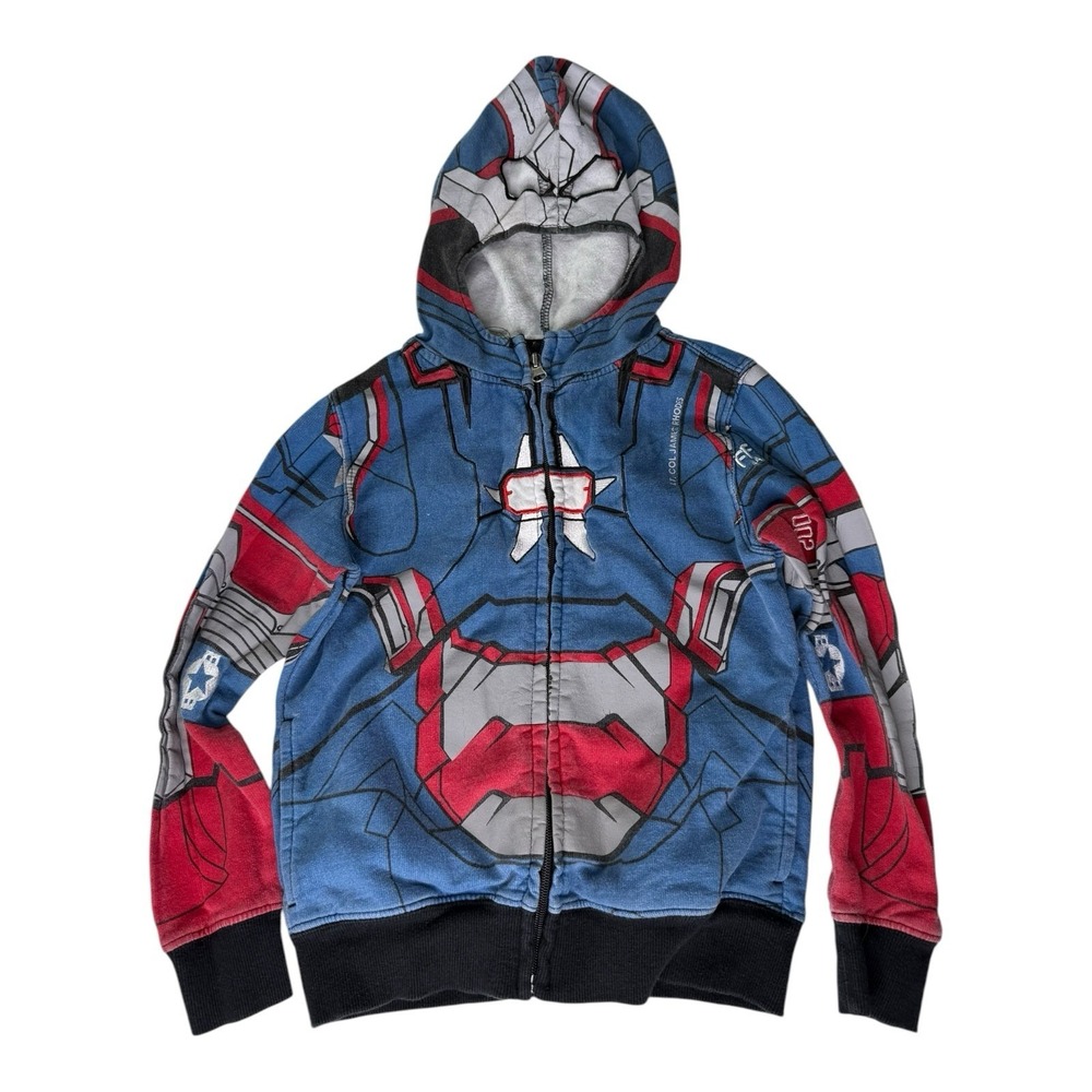 Marvel Iron Man 3 Zip Up Hoodie Youth Size 4 Full Print Costume Sweatshirt